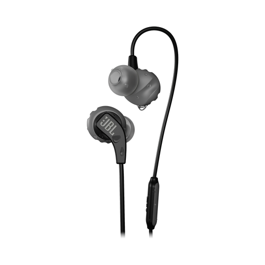 JBL Endurance RUN - Black - Sweatproof Wired Sport In-Ear Headphones - Hero