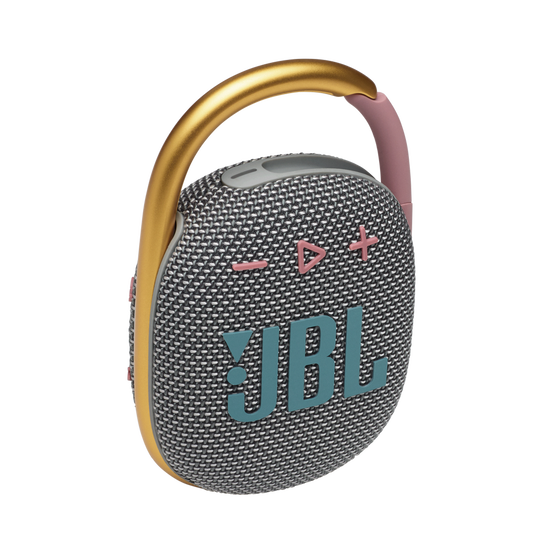 JBL Clip 4 - Grey - Ultra-portable Waterproof Speaker - Hero