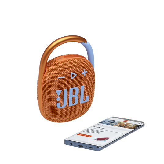 JBL Clip 4 - Orange - Ultra-portable Waterproof Speaker - Detailshot 1